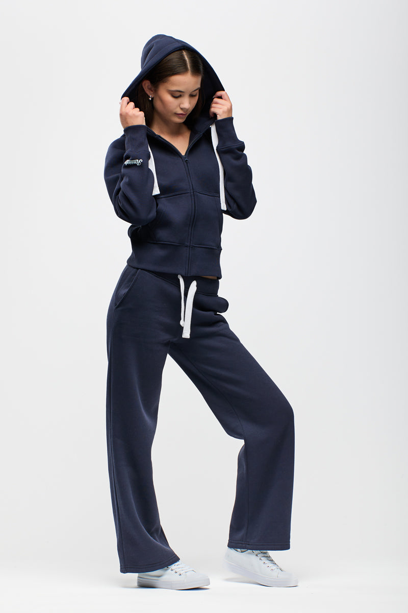 Hoodzip Girl Cropped Navy